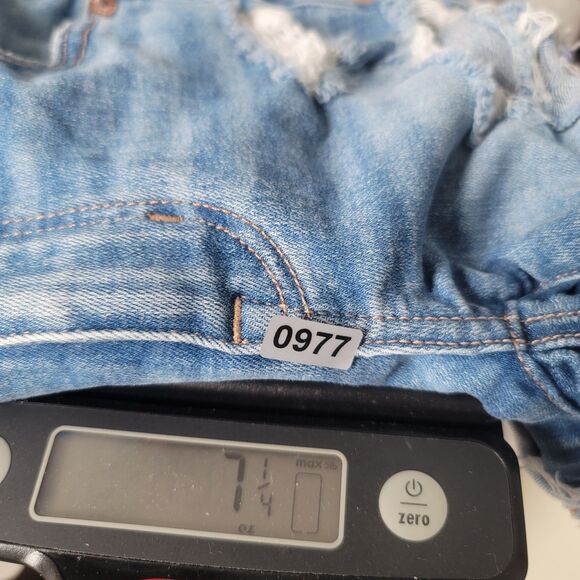 American Eagle Next Level Stretch Midi Shortie Blue Denim shorts Size 000 - Picture 13 of 13